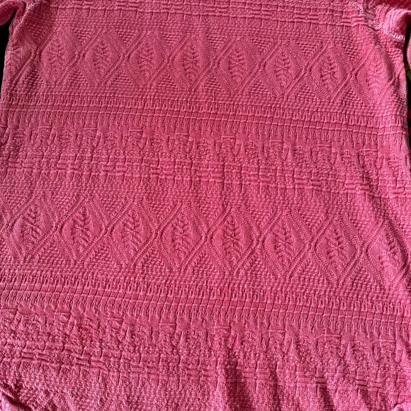 Y2K Top Lace Blouse Lucky Brand M Top Long Sleeve Tee Shirt Coral Pink - Picture 8 of 12